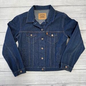 Levi’s Classic Trucker Denim Jacket Dark Indigo Wash – Orange Tag - Women’s L